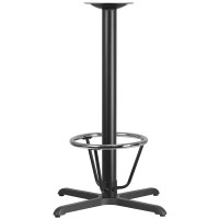 Flash Furniture XU-T3030-BAR-3CFR-GG 30'' x 30'' Restaurant Table X-Base with 3'' Dia. Bar Height Column and Foot Ring 